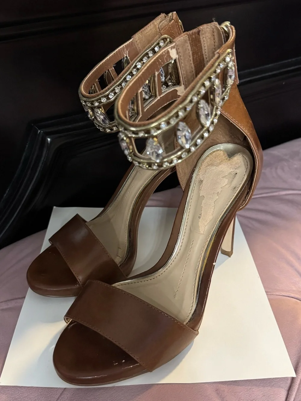 Gianni Bini Crystal-Embellished High Heel Sandals